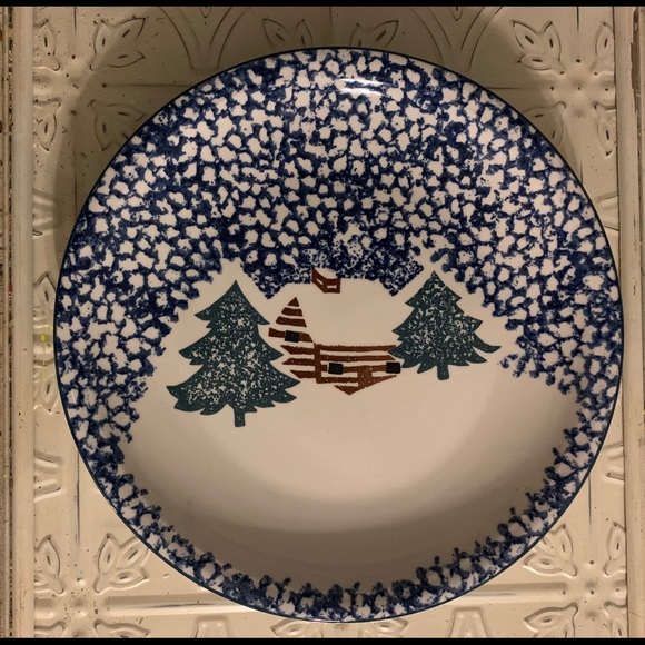 Other - Folkcraft Cabin Snow Tienshan Plate Platter X-mas